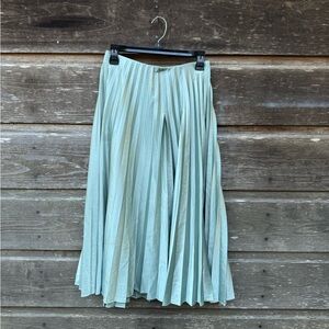 Elegant Mint Green Pleated Skirt